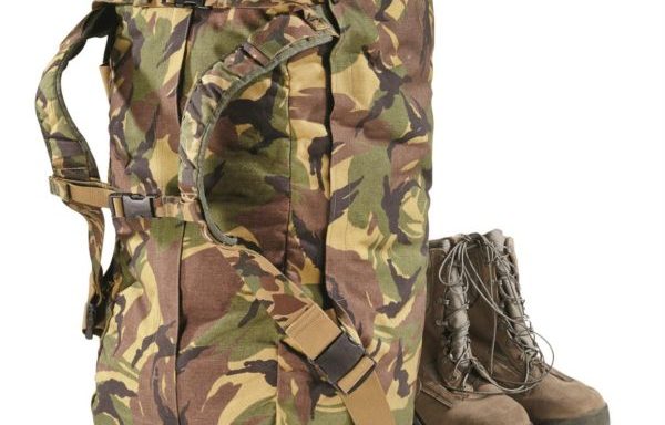 Dutch Camo Double Strap Combat Pilot Bag, Used