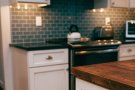 kitchen cabinets and stove