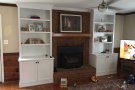 bookcase around fire place