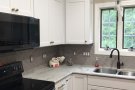 kitchen stove and cabinets
