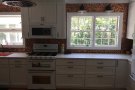 kitchen stove and cabinets