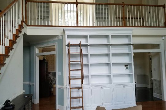 bookcase with ladder