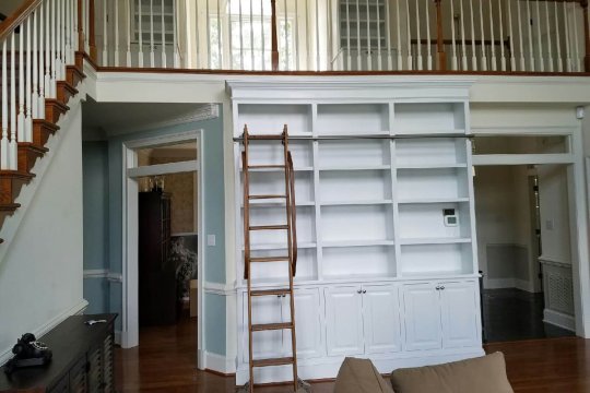 bookcase with ladder