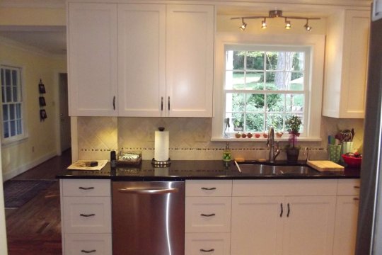kitchen counters and cabinets