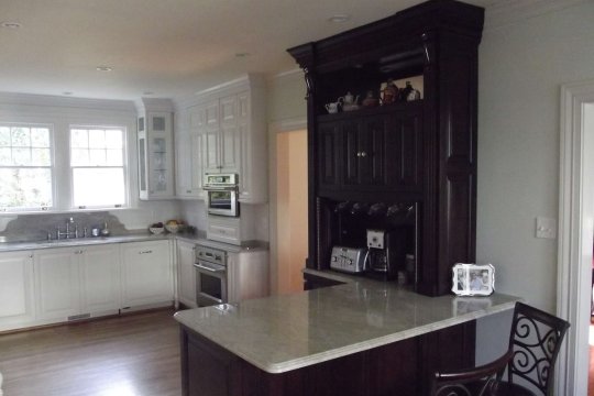 kitchen table and cabinets